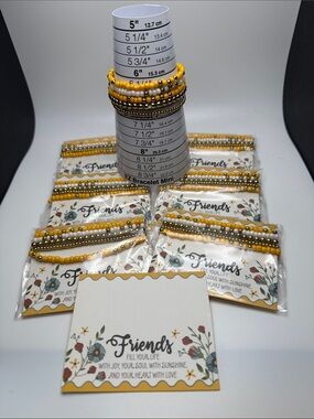 Friends Yellow Beaded Bracelet Set - 7 pack